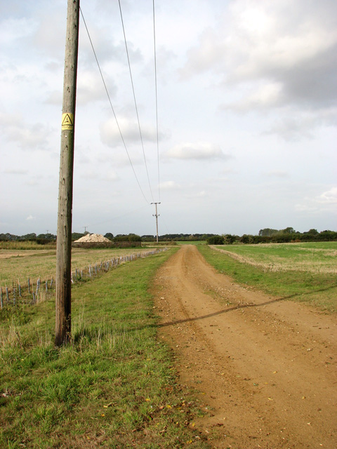 Unmade farm road west of the A149