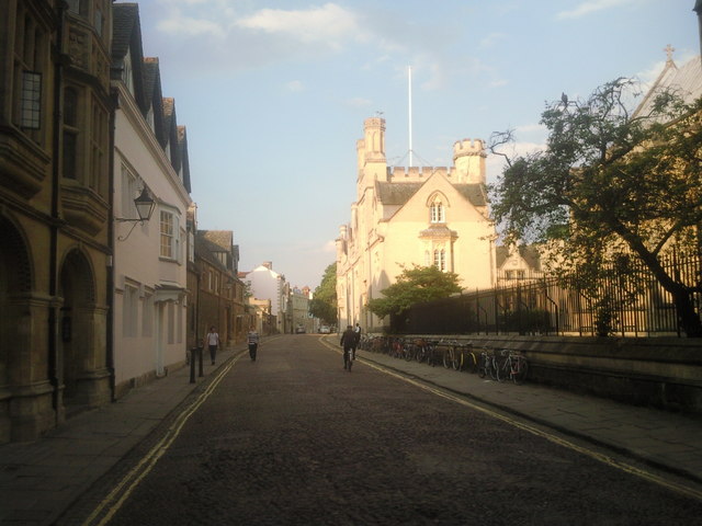 Merton Street, Oxford on a summer's evening