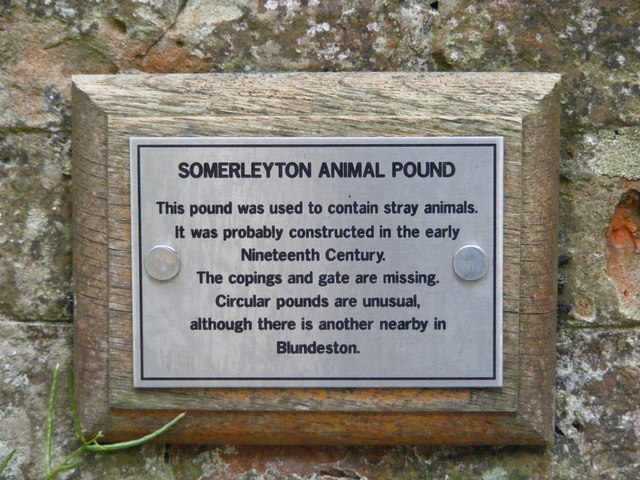 Information panel on Somerleyton Animal Pound