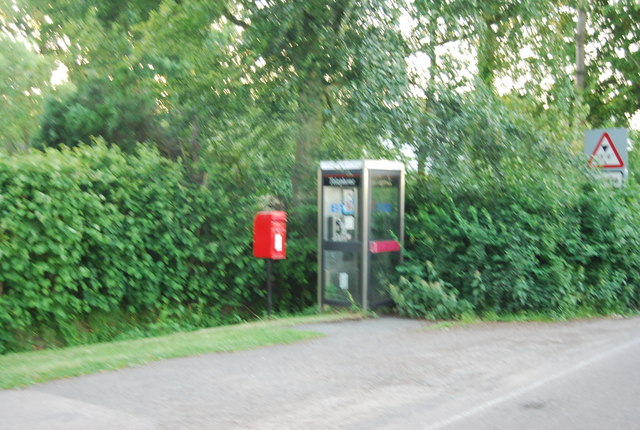 Postbox and Telephone Box, Powder Mill Lane