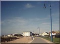 SZ9599 : Felpham seafront looking west with closeup of a sweep of light standards by Brenda Kock