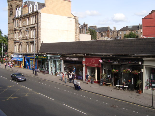 Shops at the north end of Byres Road