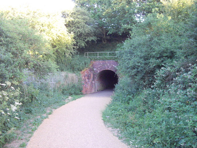 Railway bridge over footpath in Highwoods Country Park