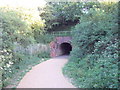 Railway bridge over footpath in Highwoods Country Park