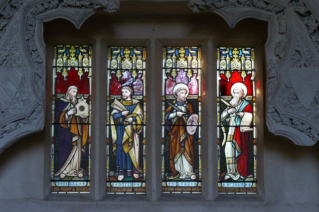 Memorial window in St Mary's Church, Belchamp Walter