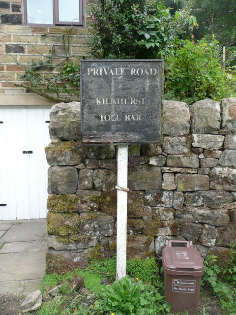 Kilnhurst Toll Bar sign, Todmorden