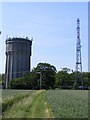 TM3671 : Sibton Water Tower & Telecommunications Mast by Geographer