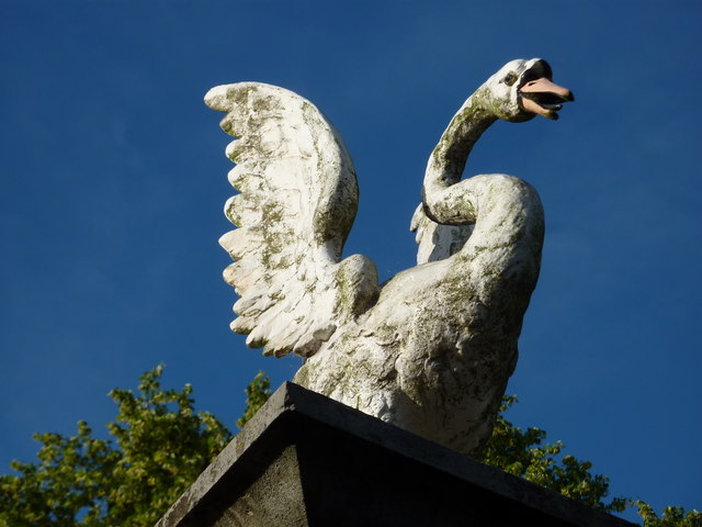 Rearing swan, Gatepost, Torre Abbey, Torquay
