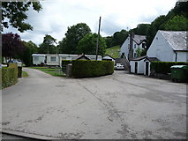 SH9672 : Static caravan park beside the Afon Elwy by Jeremy Bolwell