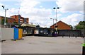 The ticket office and cycle rack at Wolverton Station