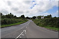 The B3343 heading west from Mullacott Cross