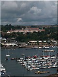 SX8851 : Kingswear Marina with Dartmouth Naval College on the opposite bank of the River Dart by Neil Theasby