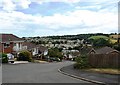 Looking from Meadow Rise across Dawlish to West Cliff housing