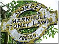 Sign detail, Stoney Lane, Marnhull