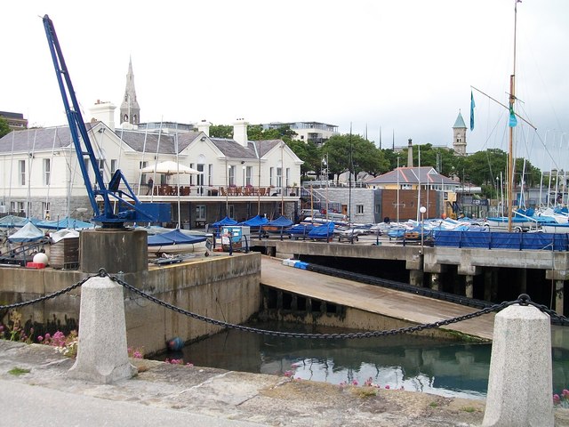 The boat storage and launching facilities at the National Yacht Club