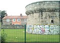 O2030 : Graffiti defaced Martello Tower between Booterstown and Blackrock by Eric Jones