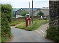 Lane junction with telephone box on Alton Hill