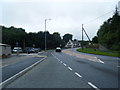 A494 looking uphill to the Rainbow Inn