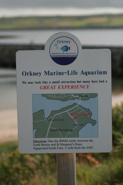 Sign for Orkney Marine Life Aquarium