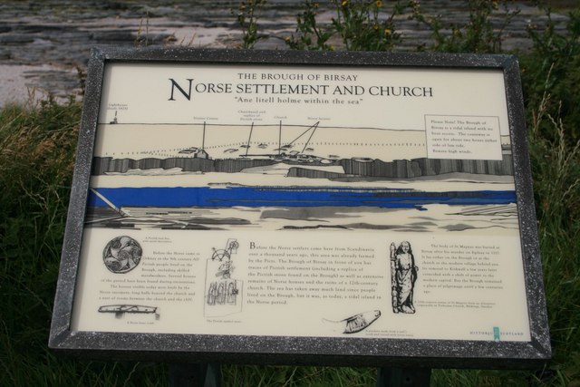 Information Board about the Norse Settlement on  the Brough of Birsay