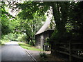 Thatched barn at Hastingsford House