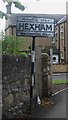 Old road sign on West Road