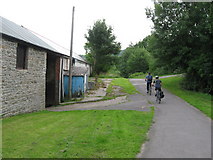 SO0700 : Taff Trail (NCN route 8) near Aberfan. On the left is the entrance to Ynysygored Farm. by Gareth James