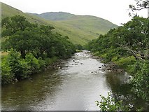 NN8631 : A straight stretch of the River Almond by M J Richardson
