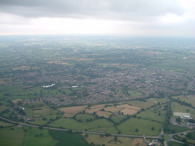 Whitchurch from a hot air balloon