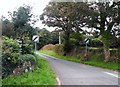 Minor road leading to Tremvan Hall