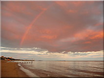 SZ0790 : Bournemouth: red sky over Poole Bay by Chris Downer