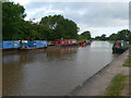 Narrowboats moored up near Henhullbridge Farm