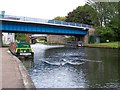 Bridge carrying A533 slip road over the Bridgewater Canal