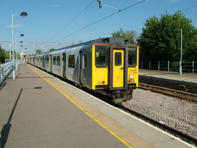 Train arriving at Hertford East