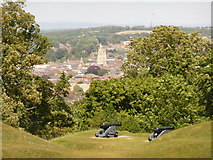 SZ4887 : Carisbrooke: cannon and Newport view by Chris Downer