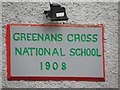 H6027 : Plaque, Greenans Cross National School by Kenneth  Allen