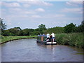 SJ4762 : Boating on Shropshire Union Canal near Milners Heath by John Brightley