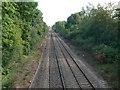 Looking south along the Cardiff to Rhymney railway line