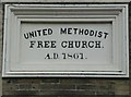 Date stone on Walsden Methodist Chapel