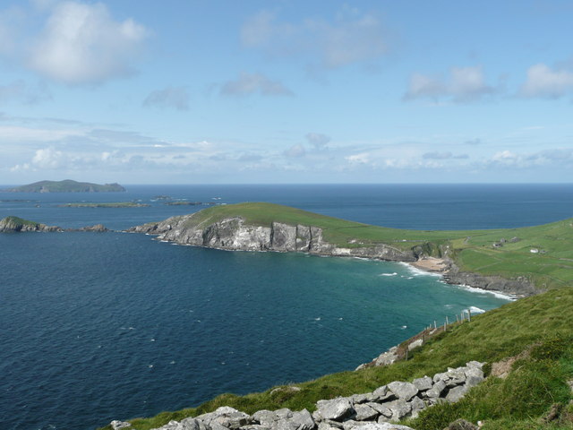 View over Coumeenoole Bay & Dunmore Head from slopes of Mount Eagle