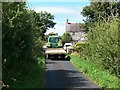 A tractor negotiating Pont Afon Fawr, Llangwnnadl