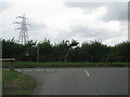 Pylons above the turning to Corse Lane