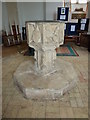 Inside St Peter, Westleton: font