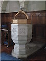 NZ2265 : The Church of St. James and St. Basil, Fenham - font by Mike Quinn