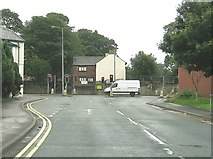 SD5421 : Traffic lights at the junction of St. Andrew's Way and Church Road by Ann Cook