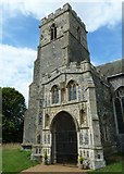 TM1577 : St Nicholas, Oakley: church  tower by Basher Eyre