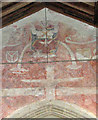 TL9592 : Holy Trinity church in Great Hockham - C15 wallpainting by Evelyn Simak