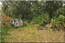 NH5192 : Old trailer and some fly-tipped rubbish near Wester Gruinards by Steven Brown