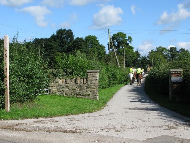 Bridleway being used by local riding school