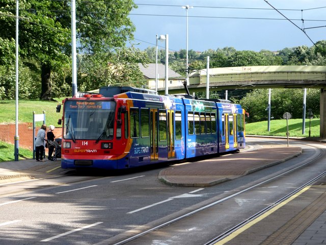 Sheffield Supertram at the Park Grange stop